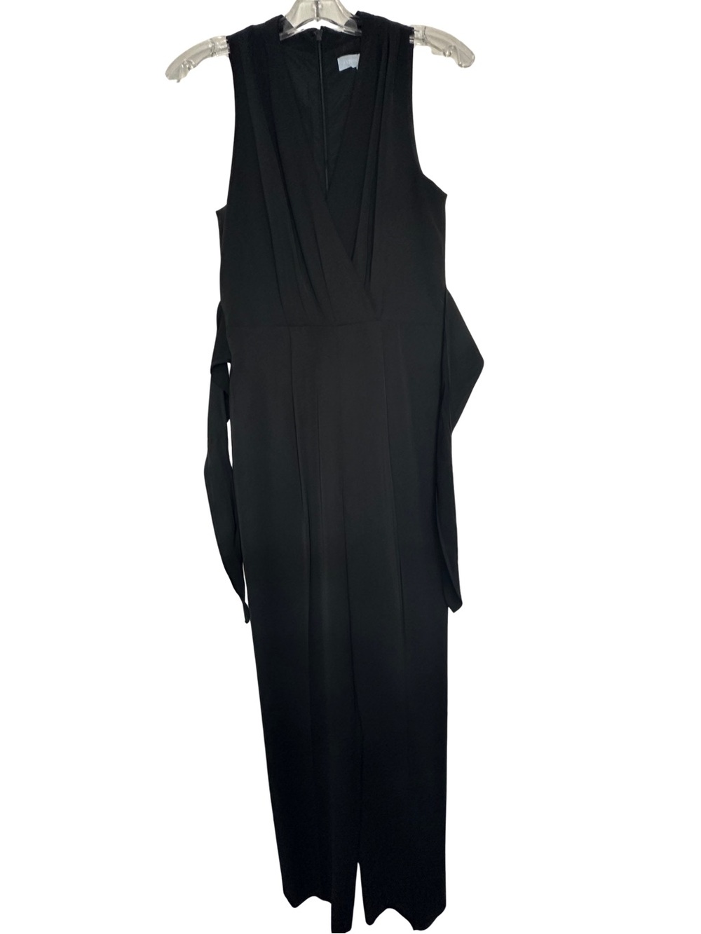 Antonio Melani Black Jumpsuit Size 2 Surplice Wrap Tie Waist Wide Leg